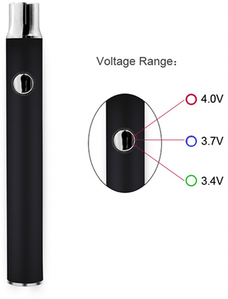 Akkuträger mit 510er Gewinde, Vorheizen-Taste, 1100 mAh + USB-Ladegerät