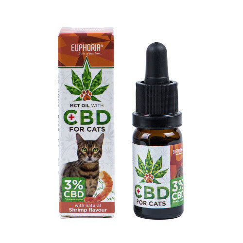 Aceite de CBD para gatos - sabor camarón - 3% CBD - 10ml