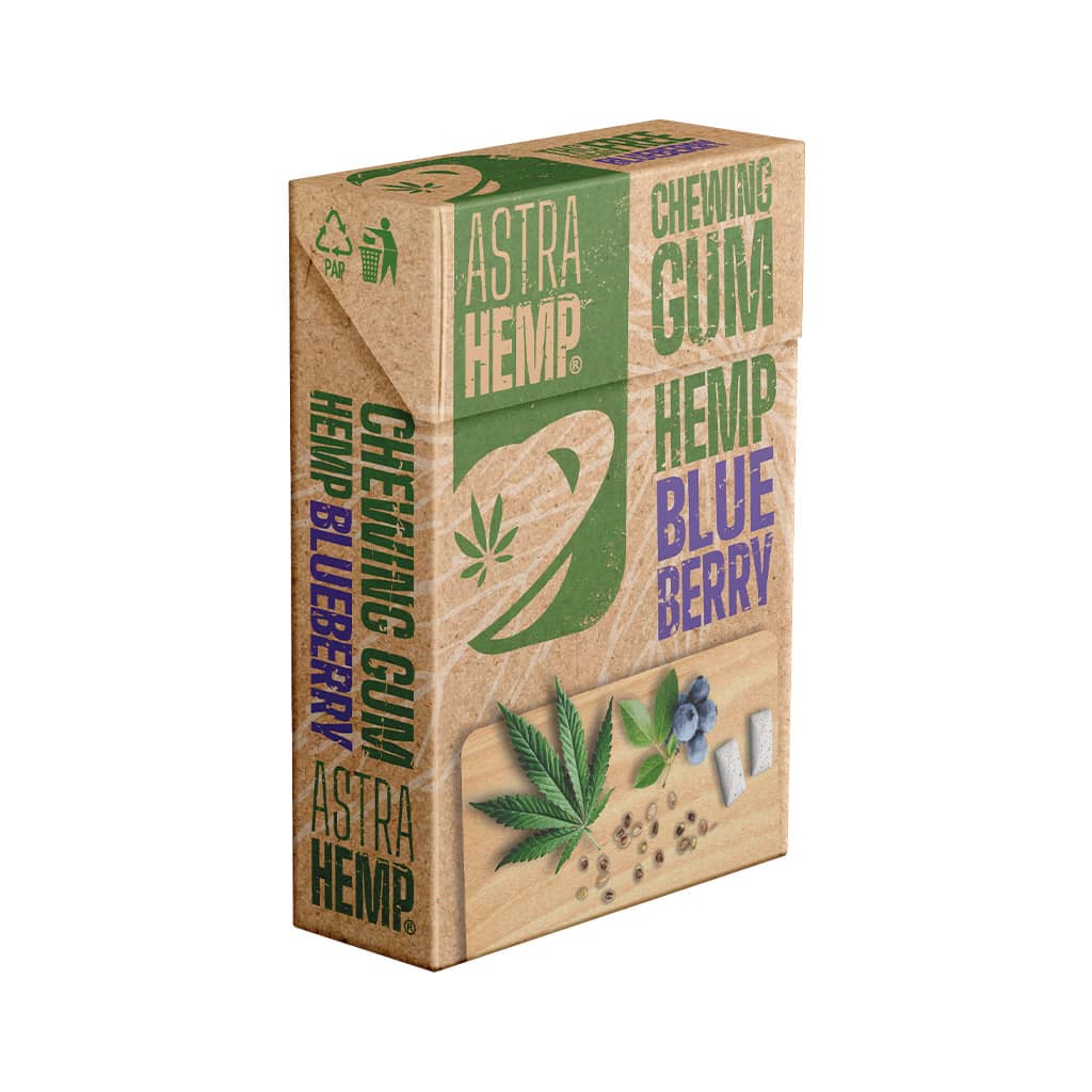 Astra Hemp Blaubeer Kaugummi Packung