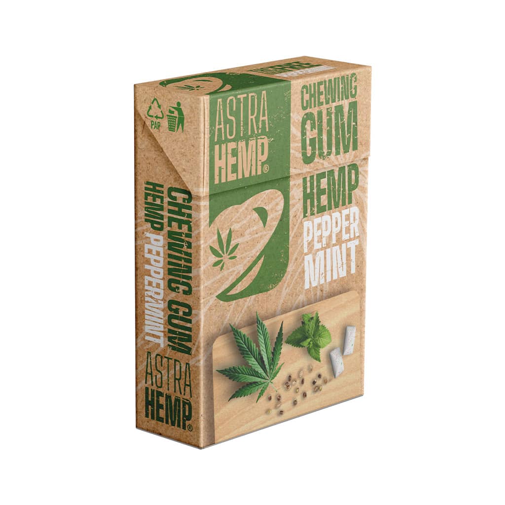 Astra Hemp Pfefferminz Kaugummi Packung